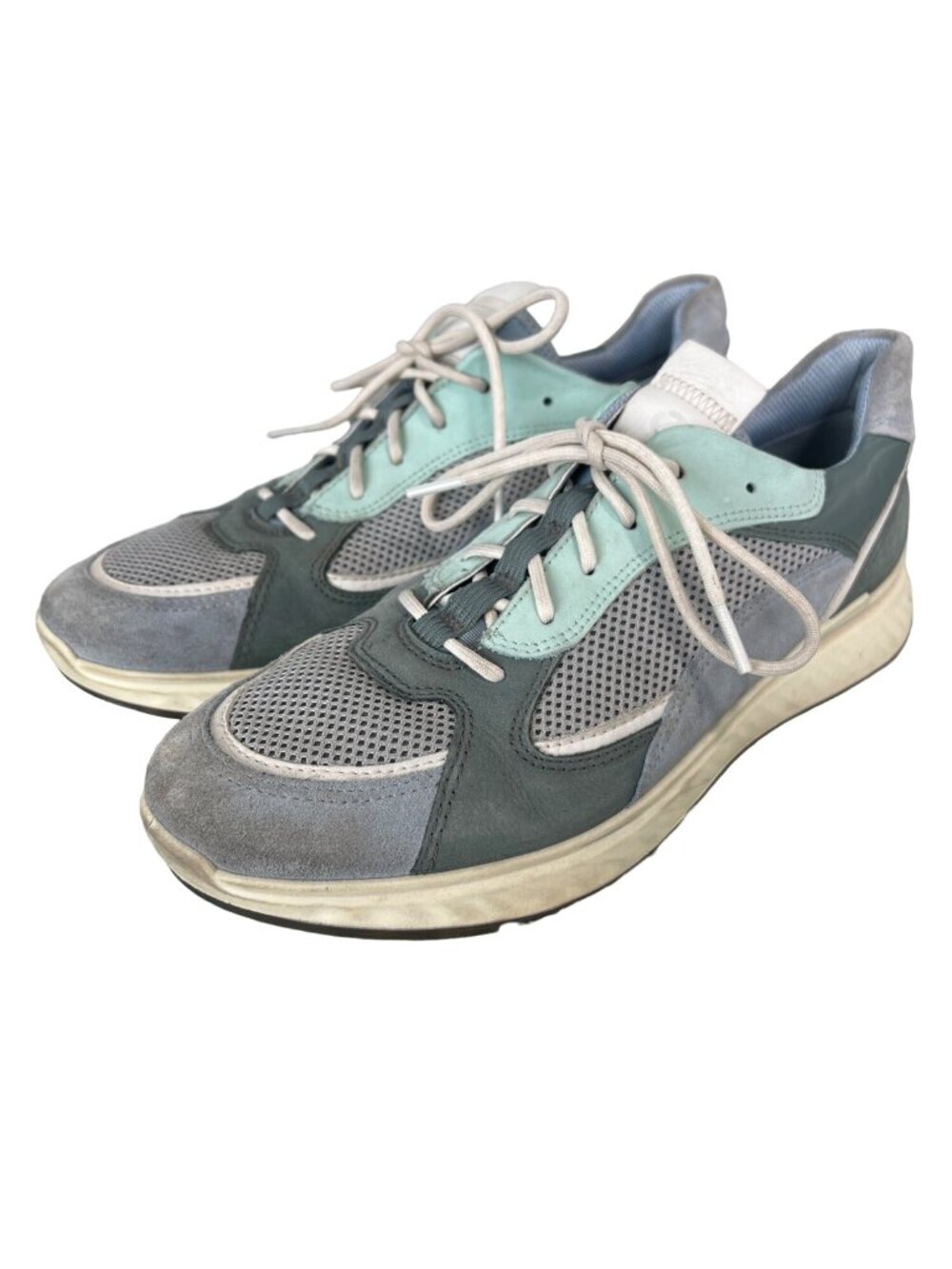 ECCO ST 1 Lace Up Sneaker Size 10 Dusty Blue White Concrete Lake Outdoor Active